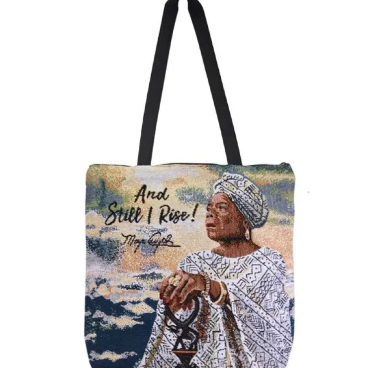 Woven Totebags^African American Expressions AND STILL I RISE MAYA WOVEN TOTEBAG