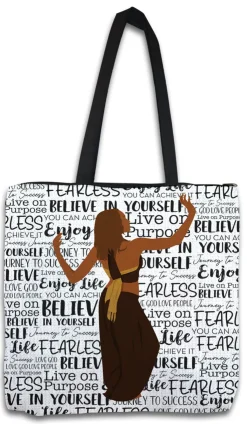 Woven Totebags^African American Expressions BELIEVE WOVEN TOTE BAG