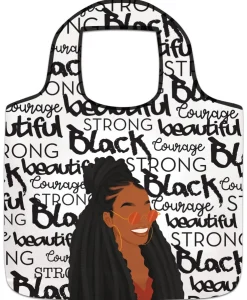 Reusable Bags^African American Expressions BLACK AND BEAUTIFUL REUSABLE BAG