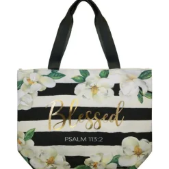 Canvas Handbags^African American Expressions BLESSED MAGNOLIA CANVAS HANDBAG