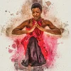 Canvas Art^African American Expressions Blessed Watercolor Stretched Canvas (Medium)