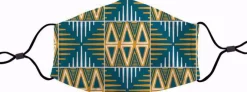 Face Masks^African American Expressions BLUE/YELLOW MUDCLOTH FACE MASK