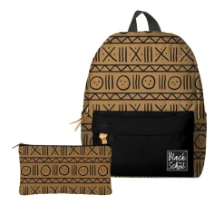 Backpacks^African American Expressions BROWN MUDCLOTH PATTERN BACKPACK SET