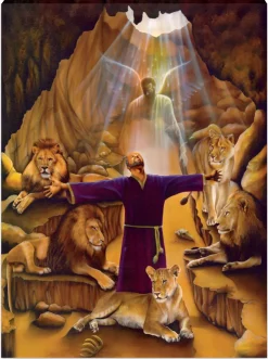 Canvas Art^African American Expressions Daniel in the Lion's Den Stretched Canvas (Medium)