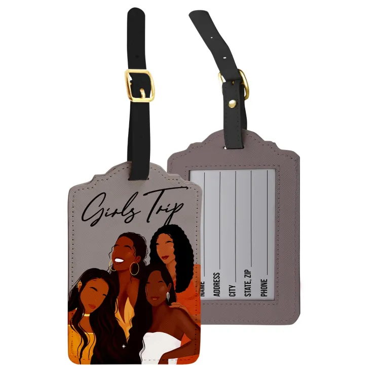 Luggage Tag Sets^African American Expressions Girl Trip Luggage Tag Set