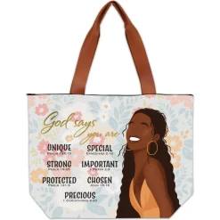 Canvas Handbags^African American Expressions God Says Canvas Bag