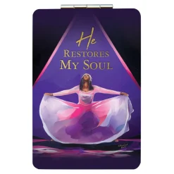 Compact Mirrors^African American Expressions HE RESTORES MY SOUL COMPACT POCKET MIRROR