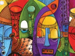Puzzles^African American Expressions JAZZ MASKS PUZZLE