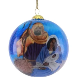 Christmas Ornaments^African American Expressions NATIVITY HAND PAINTED ORNAMENT