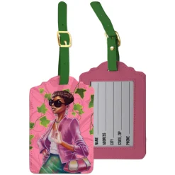 Luggage Tag Sets^African American Expressions PINK AND GREEN LUGGAGE TAG SET