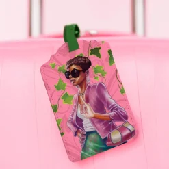 Luggage Tag Sets^African American Expressions PINK AND GREEN LUGGAGE TAG SET