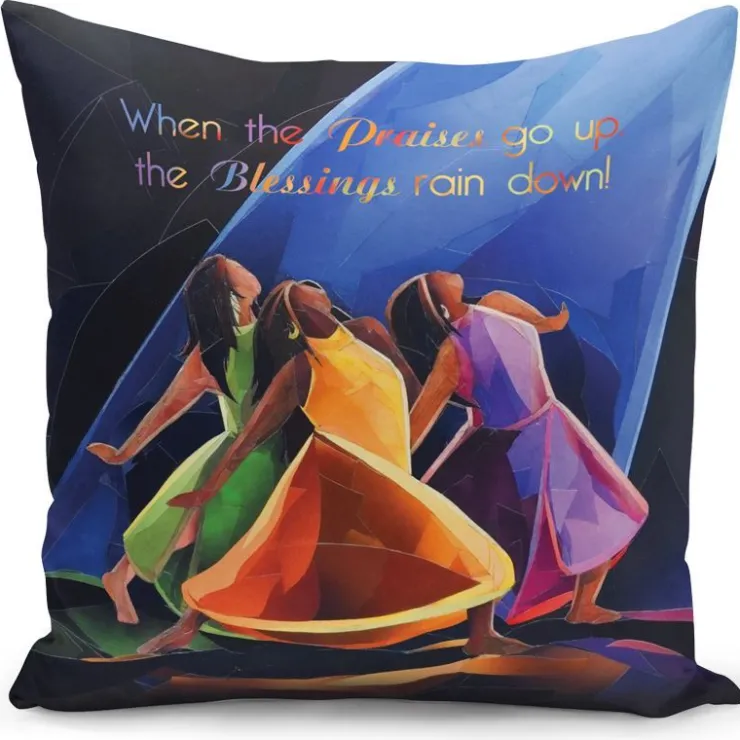 Pillow Covers And Pillows^African American Expressions PRAISES GO UP PILLOW COVER