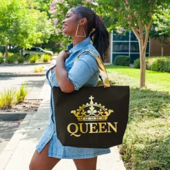 Canvas Handbags^African American Expressions QUEEN CANVAS BAG