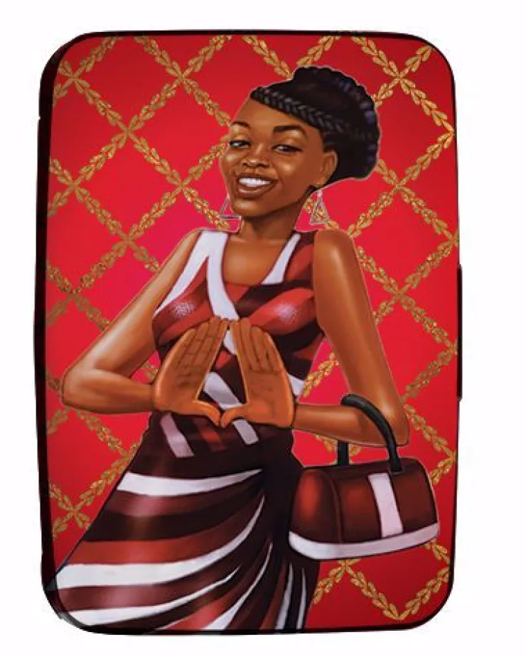 Card Holders^African American Expressions RED AND WHITE CARD HOLDER
