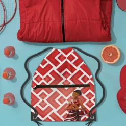 Drawstring Backpacks^African American Expressions Red and White Drawstring Backpack