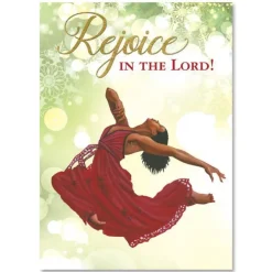 Christmas Cards^African American Expressions REJOICE IN THE LORD RED DANCER