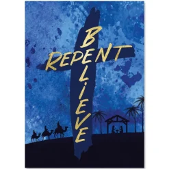 Christmas Cards^African American Expressions Repent/Believe Christmas Card