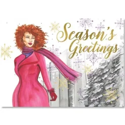 Christmas Cards^African American Expressions SEASONS GREETINGS PURPLE SNOWFLAKES
