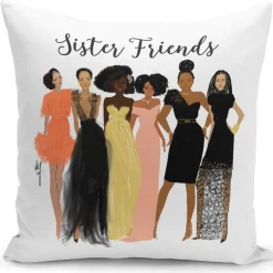 Pillow Covers And Pillows^African American Expressions SISTER FRIENDS PILLOW COVER