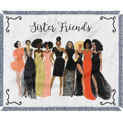 Tapestry Throws^African American Expressions SISTER FRIENDS THROW