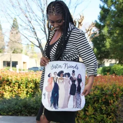 Woven Totebags^African American Expressions SISTER FRIENDS TOTEBAG