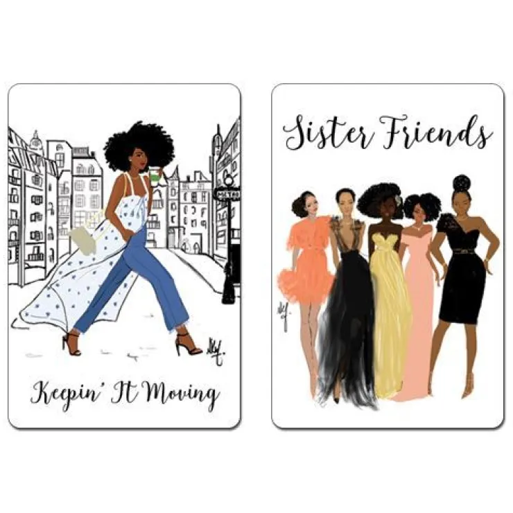 Magnet Sets^African American Expressions SISTER FRIENDS/KEEPIN IT MOVING