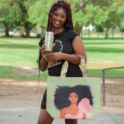 Canvas Handbags^African American Expressions STRONG GIRL CANVAS HANDBAG